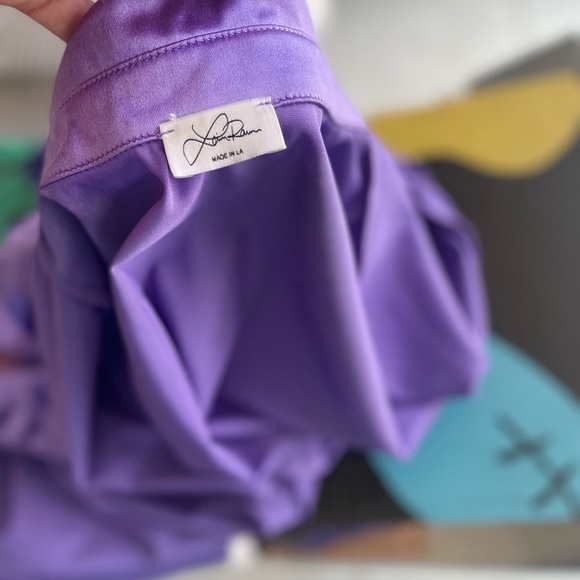 𝅺laina Rauma SET Small LIGHT PURPLE LAVENDER satin Club Bed Top Drawstring pants - Picture 10 of 16